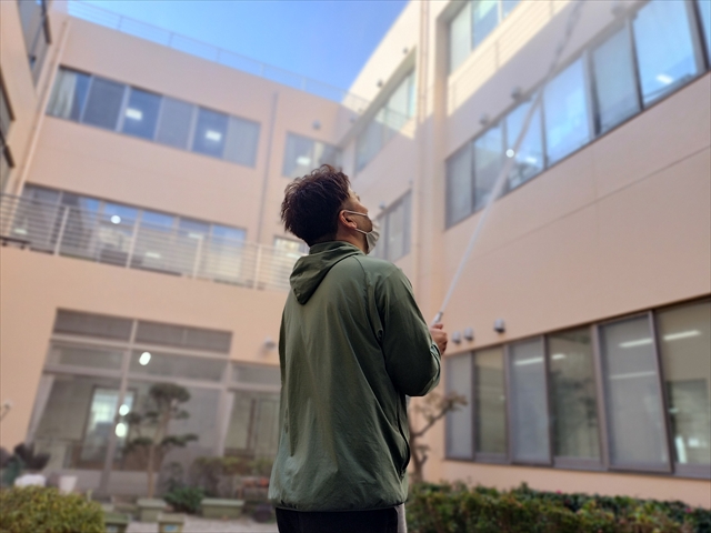 冬になりました!寒い中放水訓練やりました!