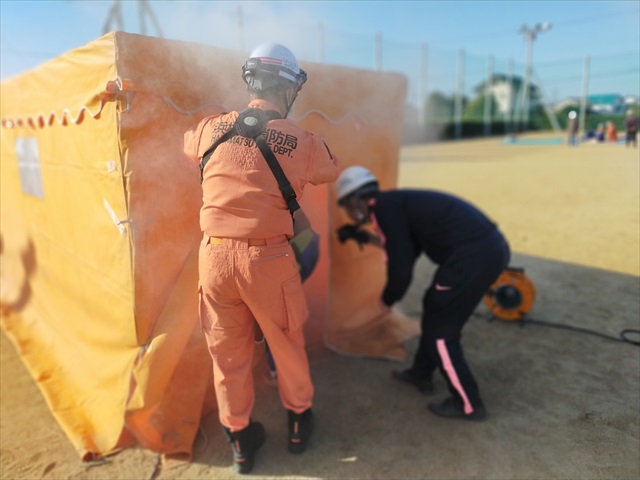 倉松町の防災訓練に参加させて頂きました！